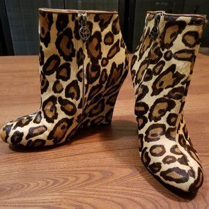 Leopard Print Calf Hair Wedges